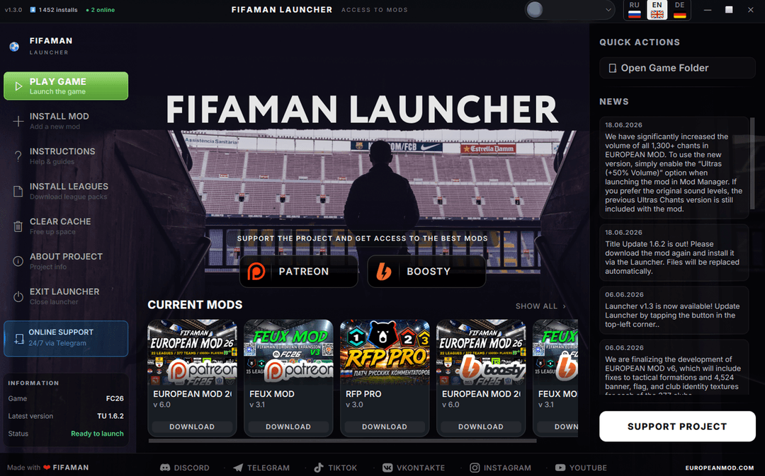 EUROPEAN MOD 26 — The Biggest Europe Mod for FC 26